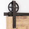 CCJH 200CM (6.6FT) Schiebetürbeschlag Set Schiebetürsystem Laufschiene für Schiebetür Hängeschiene für Einzelne Holztür (Form einer Großen Rolle)