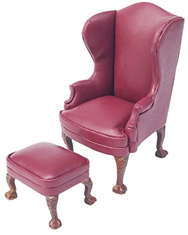 1/12 Gradeinteilung Puppenhaus PU Sessel Sofa Stuhl Möbel Ornament Zubehör, erstellen eine Gute, und Gute, puppenhaus täglichen Leben, Rot Einzigen Sofa