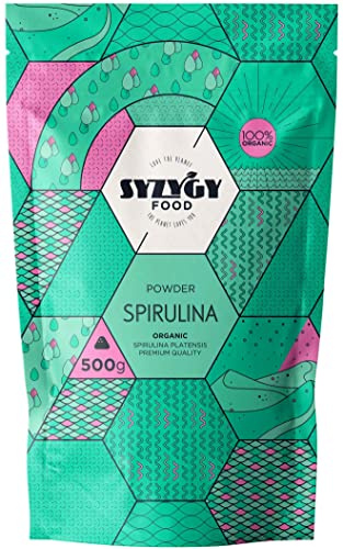 SYZYGY FOOD - Spiruline en Poudre Bio Certifiée - 500g - Spiruline BIO 100% Pure - DETOX - Protéines Végétales - Satiétant - Contrôle l'Appétit - Fer - Minéraux - Vegan