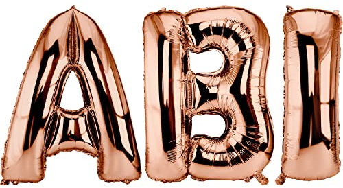 DekoRex Folienballons ABI 100cm Abitur Schulabschluss Feier (Rosegold)