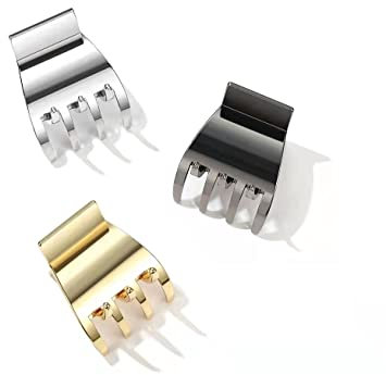 Petite pince à cheveux en métal - Antidérapantes - Queue de cheval - Accessoires pour cheveux moyens et fins - Pour femmes et filles