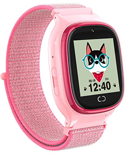 PTHTECHUS Montre Intelligente pour Enfant - Montre téléphone pour Enfants - Podomètre, enregistreur vidéo, Réveil, Musique - Enfant Smartwatch Cadeau pour Fille de 4 à 10 Fille, Rose