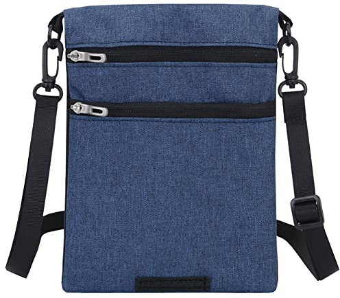 Reisegeldbeutel mit RFID-Schutz, MoreChioce Unisex Brustbeutel Reisepasstasche Multifunktional Brusttasche Wasserdicht Reisepass-Halter Leicht Nackentasche für Kreditkarten Reisepass,Dunkelblau