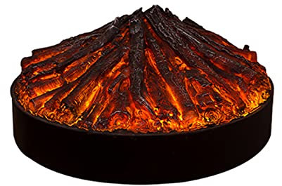 Freestanding Fireplace Stove Round Electric Fireplace Logs, Novelty Home Decor Fireplace Diameter 31 Inches Diameter, Fireplace Insert Log Heater, Realistic Charcoal Pile Ember Bed, No Temperature Por