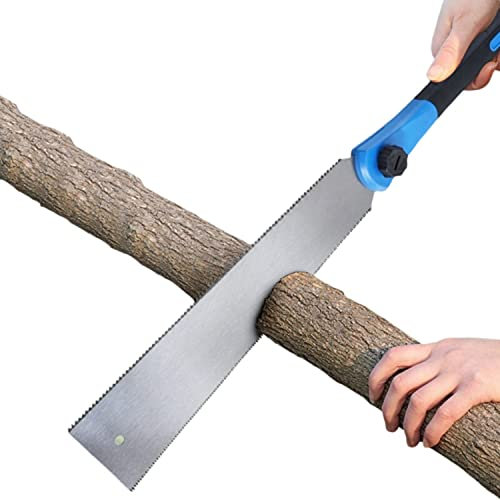 Sierra de tracción japonesa Ryoba, sierra de mano de doble filo de 12.6 pulgadas para herramientas de carpintería de madera dura y madera blanda, sierra de corte