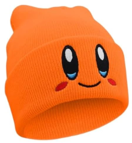 JILANI HANDICRAFT - Kirby Beanie Erwachsenengröße Anime Hut Accessoire Kawaii, Medium-Large, Orange, MEDIUM