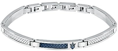 Maserati Herrenarmband aus Stahl, blaues IP, Iconic Collection – JM423AVD22