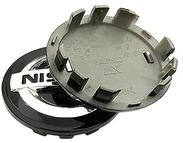 4 Pièces Auto Enjoliveurs pour N-issan J10 J11 J12 N15 N16 N17 Y60 Y61 Y62, Centre Capuchon Moyeux avec Logo Etanche Anti-PoussièRe Enjoliveurs, Extérieur Accessoires,54mm-Black