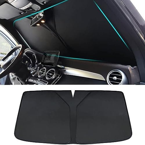 Coche Parasol Parabrisas Delantero para Fo-rd Focus MK1 1998-2004, Plegable Ventana Parasoles Bloquea Rayos UV Aislamiento Térmico Proteccion Solar