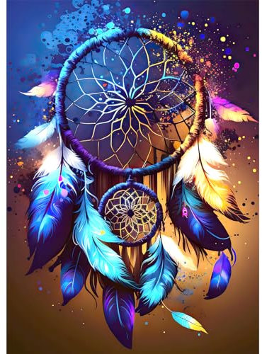 DOMROM Diamant Painting Bilder, Traumfänger Diamant Painting Set für Erwachsene, Diamant Painting Bilder Vollbohrer 5D DIY Malen nach Zahlen Diamant Anfänger für Gift Home Wall Decoration 30x40cm