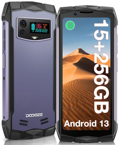 DOOGEE Smini Rugged Smartphone - Android 13, 15GB+256GB/2TB Extension, Helio G99 Octa Core, 4.5'' QHD+ Small Rugged Phone, 50MP Camera, 3000mAh, 4G Dual SIM, GPS/Face ID, NFC - Purple