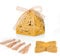 Winter Shore 100er-Pack Lasergeschnittene Geschenkbox mit Schleife & Rosenmuster - 6 x 6 x 7 cm Geschenkbox Klein für Süßigkeiten, Geburtstag, Babyparty, Hochzeit - Lebensmittelecht, BPA-Frei (Gold)