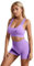 dohomiryo Donna Set di Abbigliamento Yoga Reggiseno Sportivo+Leggings 2 Pezzi Tuta Sportiva Palestra Fitness Activewear Viola S