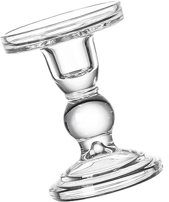 Cabilock Glas-kerzenständer Vintage Hoher Stil Für Tafelkerzen Geeignet Als Dekoration Für Zuhause Büro Hochzeit Mit Klarer Glasoptik Für Dochte Und Kerzen