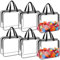 6 Pack Clear Toy Storage Bags with Handles Moving Totes 11.8x8.6 Inch Waterproof Reusable PVC Zipper Pouch Organizer Bag for Baby Toys, Game Pieces, Balls(Black)