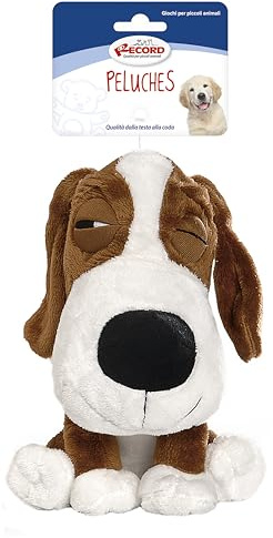 Record Hundespielzeug Lazy Dog Plusch mit Quietscher | Größe 20 cm