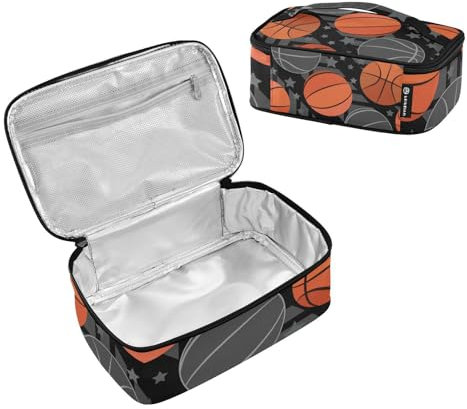 SUABO Stars Basketballs Lunch Box Insulated Lunch Bag Mini Cooler Back to School Thermal Meal Tote Kit for Kids Adults Office