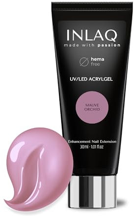 INLAQ Acrylgel Für Nagelverlängerung Mauve Orchid 30ml - Polygel Für Gelnägel - Nägel Extender Gel UV/LED - Building Acrylic Nagelgel - Poly Nagel Gel