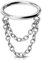 Melighting Knorpelring, Ring mit Kette, Helix-Ohrring, 16 g (1,2 mm), 316L-Edelstahl, Piercing, Schmuck für Damen/Herren, 8 mm, Edelstahl