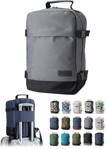 Handgepäck Rucksack für Ryanair Eurowings 40x20x25 40x30x20 [Handgepäckrucksack] Flugzeug Reisetasche Boardgepäck Bordcase Reiserucksack Kabinenkoffer Weekender (grau-schwarz, 40x30x20 24L)