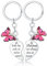 Best Friend Matching Keychain Set - 2PCs Sister Keychain Long Distance Friendship Gifts for Best Friend Birthday & Christmas
