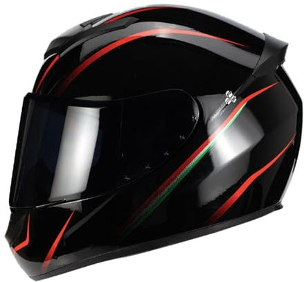 FLCPJGV Casco integrale con visiera per moto da cross, viaggio, turismo, viaggio, comodo casco da moto da strada, 2xl