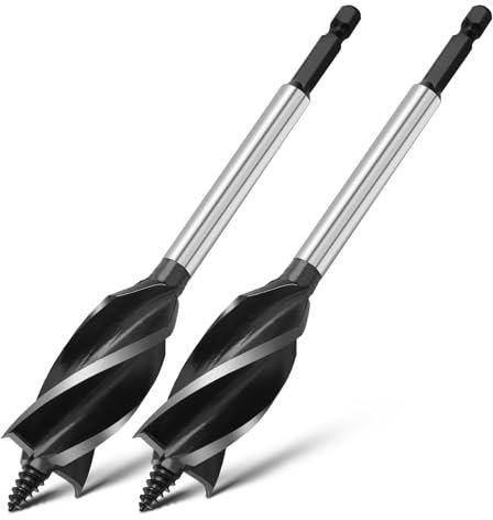 2-tlg Holzbohrer 24mm x 165mm Sechskantschaft Schneckenbohrer für Weichholz und Hartholz Kunststoff Trockenbau und Verbundwerkstoffe