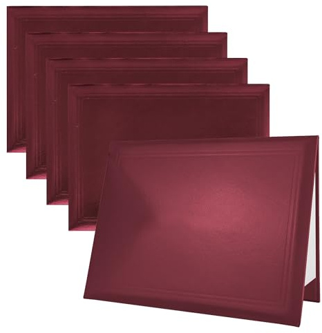 GraduatePro Certificate Holder A4 Diploma Cover Document Padded Graduation University Paper Smooth Maroon 5pcs