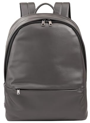 DUDU Leder Rucksack für Herren und Damen Laptop Tasche 15L – Eleganter Reise- und Arbeitsrucksack mit Gepolstertem Laptopfach (bis 13), Verstellbare Schulterriemen und Kompaktem Design Anthrazit