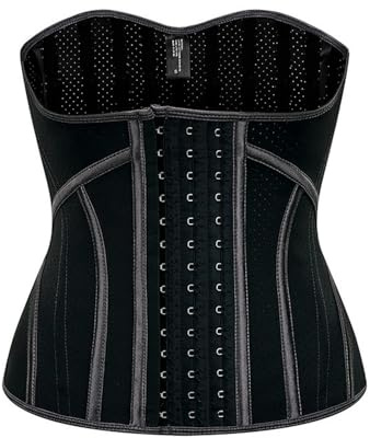 HZHYMBD Corset Taillentrainerin Für Frauen Latex Stahl Boned Korsett Sport Bauchkontroll Körper Shaper Cincher-schwarz-XXS