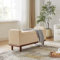 HULALA HOME Storage Ottoman with Arms & Wooden Legs, Button Tufted Bedroom Bench for End of Bed, Upholstered Accent Bench for Entryway Living Dining Room, LINEN