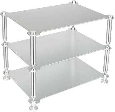 ZIHESY 3 Ebenen HiFi Regal Stabiler Metallrahmen Industriestil, Aluminium Halterungen Kleines Desktop Stand Rack, für DVD Spieler Spielkonsolen WiFi Router