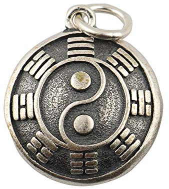 LMRJHAZ Frauen Kleiner 925 Sterling Silber Yin Yang Anhänger Halskette 20 Zoll Kette