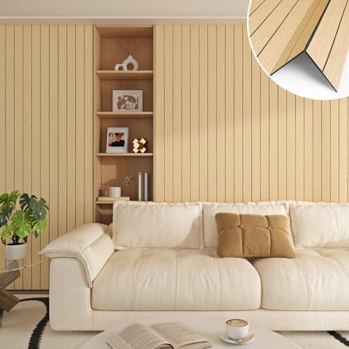 Yenhome Selbstklebende 3D Wandpaneele Holzoptik Tapete Eiche 60x300cm Panelen Wand Selbstklebende Tapete Dicke Wandaufkleber Holzoptik Eiche für Schlafzimmer Büro Natur PVC Wandpaneele Wohnzimmer Holz