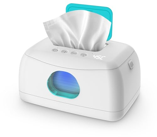 MYPIN Chauffe-lingettes pour Bébé, Température Constante 24H/24, Capacité 120 Lingettes, Veilleuse LED