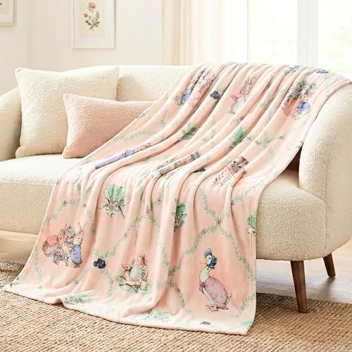 Peter Rabbit & Friends Kinder-Bettwäsche, superweich, gemütlich, 116,8 x 152,4 cm, offizielles Lizenzprodukt Franco