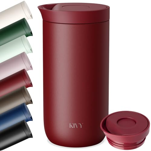 KIVY Thermobecher 500 ml - 6h Heiß | 24h Kalt - Spülmaschinenfest -BPA-Frei | Auslaufsicher - Für Kaffee, Tee & Iced Coffee - Coffee to go Becher - Thermotasse mit Deckel - Isolierbecher - Travel Mug