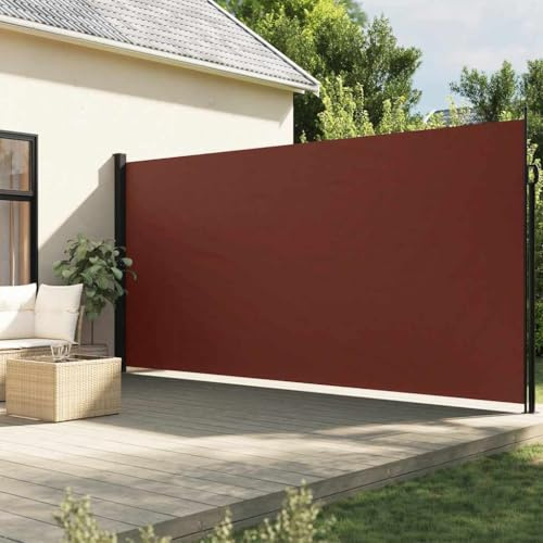 Festnight Auvent latéral rétractable Paravent extérieur Auvent Rétractable Brise Vue Rétractable pour Jardin, Balcon, terrasse-Marron-220 x 500 cm