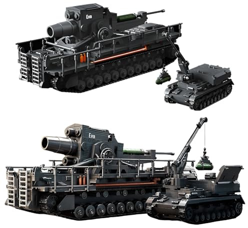 Karl Mortar and Ammunition Carrier Building Blocks Set - 4706PCS WWII German Heavy Artillery Bricks Kit, Military Tank Model, Home Decor, STEM Education Toy, Creative Gift for Adult, Teen
