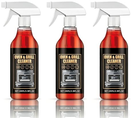 Oven Cleaner Spray Professionnel pour Graisses Brûlées et Résidus Alimentaires, Nettoyant Puissant Four et Barbecue | Décapant à Action Rapide pour Grills, Hottes et Acier Inoxydable (3PC)