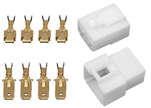 10x Gehäuse Stecker 6,3mm Flachsteckhülsen Flachstecker Steckergehäuse (4 Polig)