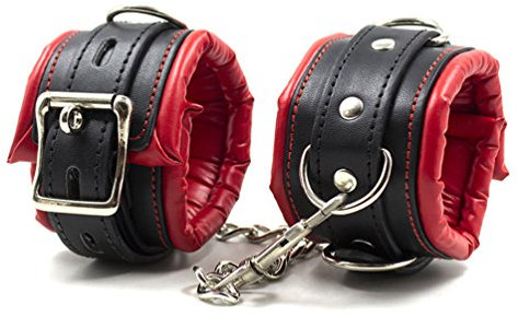 Hanyi Leder SM Handschellen Gepolstert Schwamm Erotik Handfesseln/Fußschellen Bondage Set Sexspielzeug für Damen Männer (Handschellen)