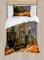 ABAKUHAUS Stadt Bettbezugs Set für Einzelbetten, Los Angeles in Motion Blur, Milbensicher Allergiker geeignet mit Kissenbezug, 130 x 200 cm, Mehrfarbig Tan