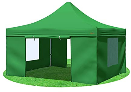 Stabilezelte Faltpavillon 4x4 Meter Professional mit Fensterseiten grün