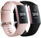 Faliogo 2 Stück Ersatzriemen Kompatibel mit Fitbit Charge 3 Armband/Fitbit Charge 4 Armband, Weiches Sports Uhrenarmband Armbänder für Damen Männer, Klein, Schwarz/Sand Rosa
