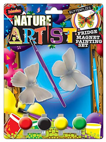 Nature Artist - Butterfly from Deluxebase. Fridge Magnet Painting Set and Colourful Arts and Crafts for Kids, Great for Fluttering Wings Party Favors and Creative Toys.