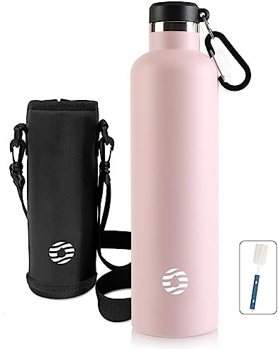 FEIJIAN Gourde Isotherme - Bouteille Isotherme - 750ml/ 1L - Gourde Inox Bouche Standard - Gourde Sport Étanche - Gourde Enfant sans BPA, Cadeau pour les Sportifs