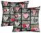 Heubergshop Renforcé Kissenbezug 2er Set in 40x40cm - Herzen im Landhausstil - 100% Baumwolle, Kissenhülle, Dekokissenbezug, Überzug, Kopfkissenbezug (358/1-40x40)