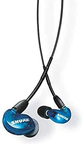Shure AONIC 215 Wired Sound isolierende Ohrhörer, klarer Sound, Einzelfahrer, sichere In -Ear -Passform, abnehmbares Kabel, langlebige Qualität, kompatibel mit Apple & Android -Geräten - Blau