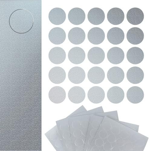 DecoMeister Möbelkappe Selbstklebende Abdeckkappen für Möbel Möbelpflaster Aufkleber Klebepunkte Bohrloch Abdeckung Schraubenabdeckung Ø 14mm Durchmesser à 125 Stück Aluminium